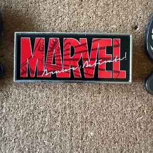 Marvel Red and Black Logo Pin
